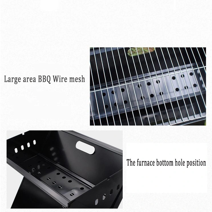 Manufacturer Cheap Price Outdoor X Type Black Iron Charcoal Notebook Camping Portable Barbecue Foldable BBQ Grills for Picnic and Festivals